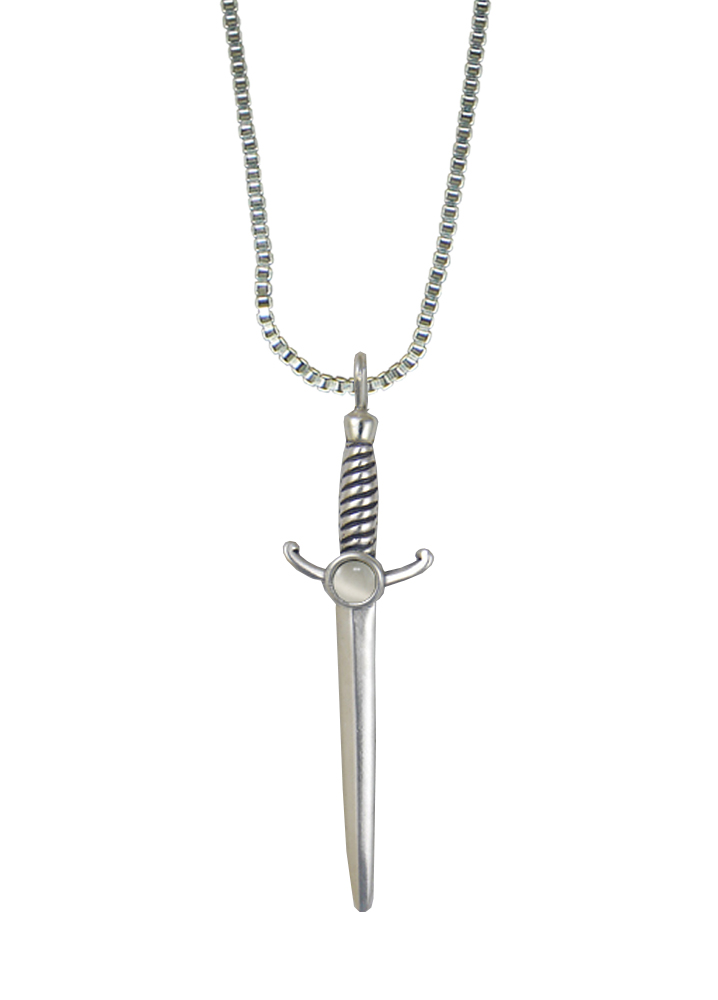 Sterling Silver Athena's Sword Pendant With White Moonstone